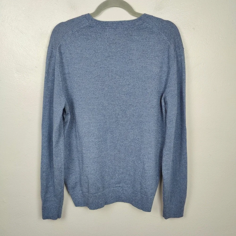 Banana‎ Republic Baruffa Merino WoolSweater Mens Large Blue Knit Preppy V Neck